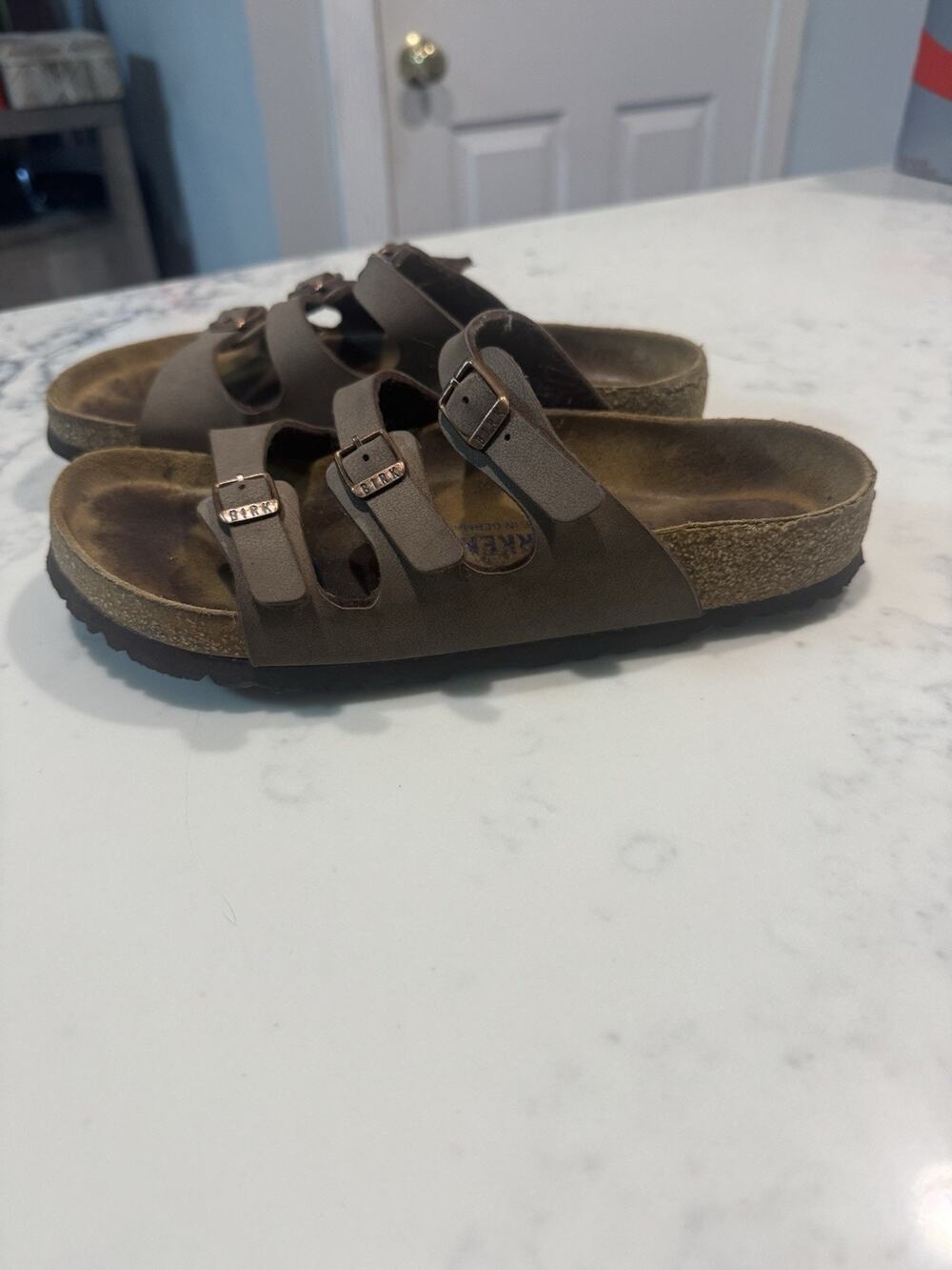 Birkenstock Women’s Florida Sandals 38 Brown 3 Strap